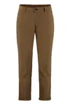 The (alphabet) Cuffed-hems Flat-front Trousers In Brown