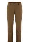 The (alphabet) Cuffed-hems Flat-front Trousers In Brown