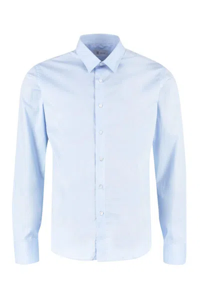 The (alphabet) The (shirt) - Stretch Cotton Shirt In Blue