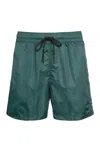 The (alphabet) Drawstring-waist Swim Shorts In Green