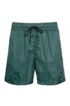 The (alphabet) Drawstring-waist Swim Shorts In Green