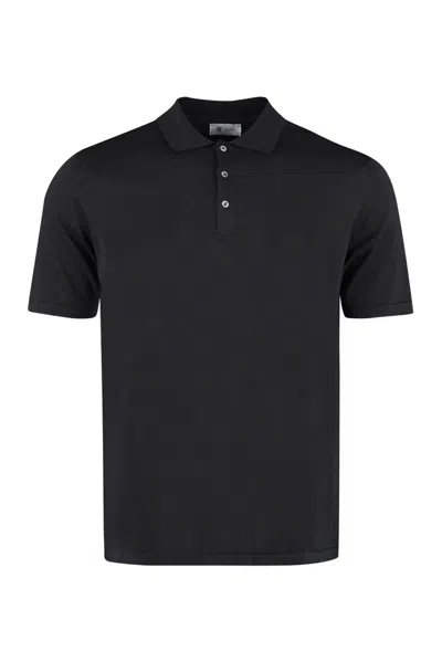 The (alphabet) Tory Burch Cotton Knit Polo In Black