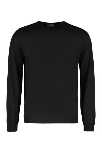 The (alphabet) Tory Burch Fine Knit Crew Neck Pullover In Black