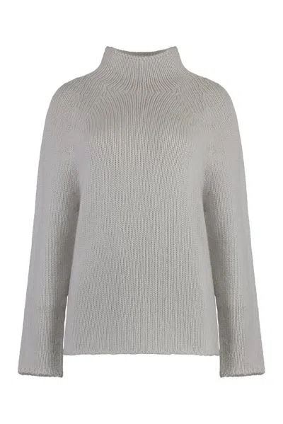 The (alphabet) Tory Burch Knit Cashmere Turtleneck Pullover In Grey
