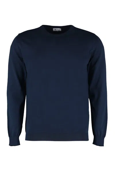 The (alphabet) Tory Burch Knit Crew Neck Pullover In Blue