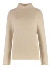 The (alphabet) Turtleneck Cashmere Sweater In Nude