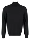 The (alphabet) Turtleneck Wool Sweater In Black