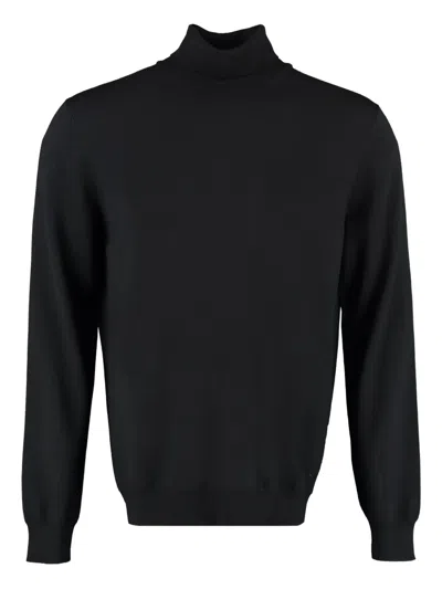 The (alphabet) Turtleneck Wool Sweater In Black