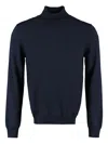 The (alphabet) Turtleneck Wool Sweater In Blue