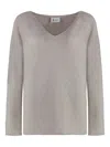 The (alphabet) The Alphabet Knit Cashmere Blend Sweater In Gray