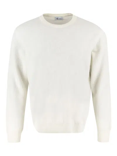 The (alphabet) Wool-cashmere Crew-neck Sweater In White