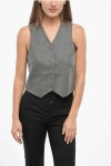 The Andamane 4-buttons Pauline Vest With Martingale In Gray