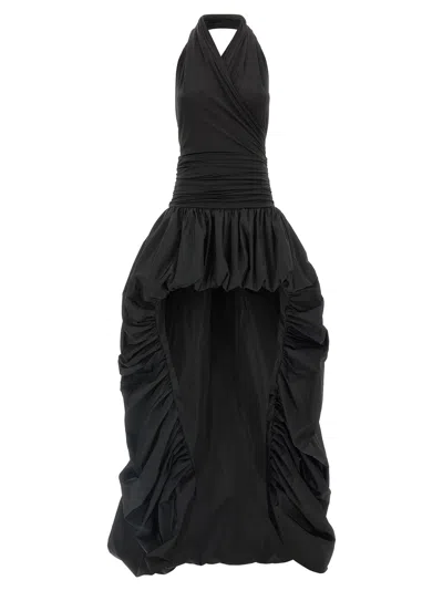 The Andamane Alexandra High-low Balloon-hem Maxi Dress In Black