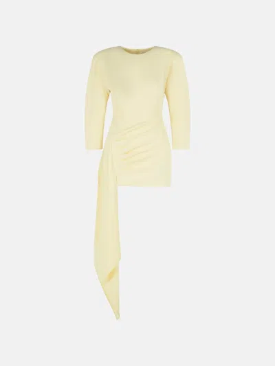 The Andamane 'amanda' Cream Polyester Mini Dress In Yellow
