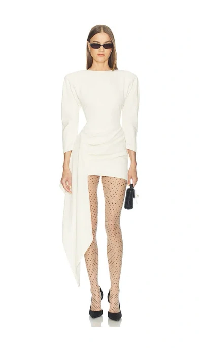 The Andamane Amanda Ruched Mini Dress In White