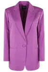 The Andamane Amethyst Satin Cotton Blazer