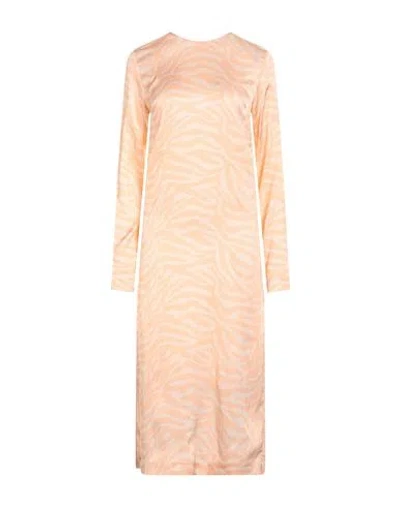 The Andamane Andamane Woman Midi Dress Apricot Size Xs Viscose, Elastane In Orange