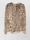 The Andamane Animal Print Blouse Tie Detail In Animal Print