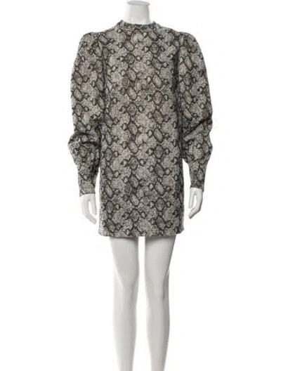 Pre-owned The Andamane Animal Print Mini Dress In Multi