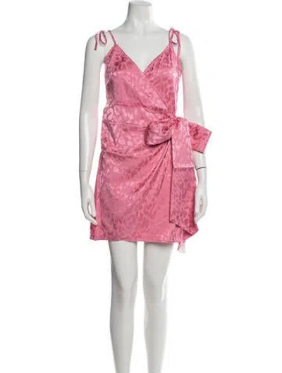 Pre-owned The Andamane Animal Print Mini Dress W/ Tags In Pink