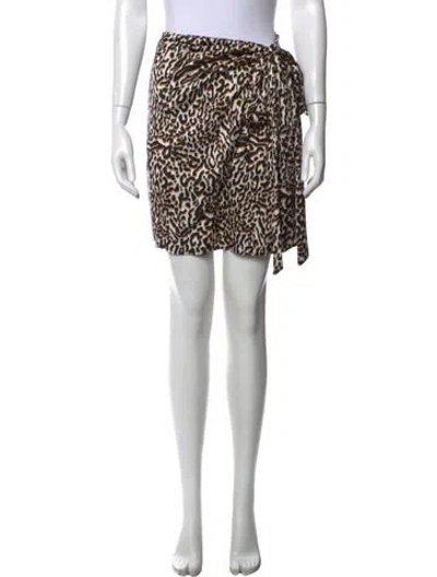 Pre-owned The Andamane Animal Print Mini Skirt In Multicolor