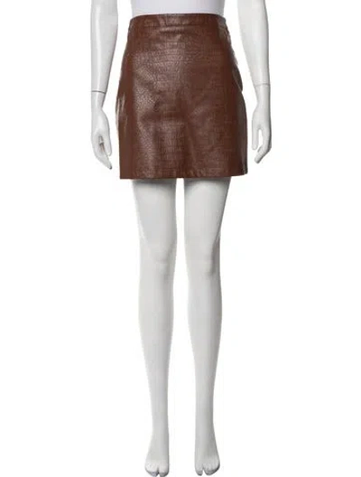 Pre-owned The Andamane Animal Print Mini Skirt W/ Tags In Brown