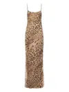 The Andamane Animalier-print Slip Dress In Gold