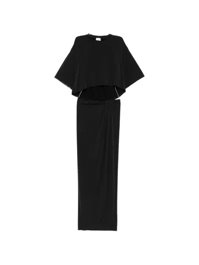 The Andamane Anja Cut-out Draped Dress In Black