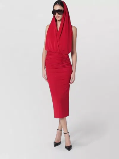 THE ANDAMANE ANNIE HOODED MIDI DRESS OPEN BACK