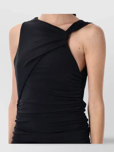 The Andamane Asymmetric Mini Dress Open Back In Black