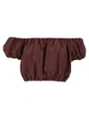 The Andamane Elasticated Hem Off-the-shoulder Puff Sleeves Top