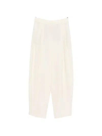 The Andamane Balloon-leg Pleated Trousers In Neutral