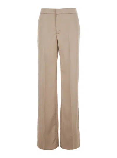 The Andamane Beige Regular Flat Front Pants