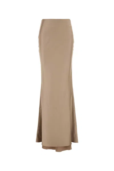 THE ANDAMANE BEIGE SATIN SKIRT