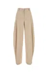 The Andamane Wide Leg Pleated Trousers With Pockets And Belt Loops In Beige