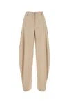 The Andamane Wide Leg Pleated Trousers With Pockets And Belt Loops In Sand