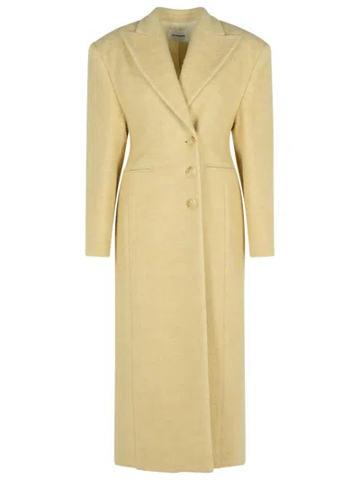 The Andamane Beige Wool Blend I Coat In Gold