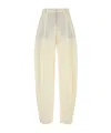 The Andamane Gabardine Trousers With Back Pockets And Pleated Design In Ivory