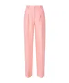 The Andamane Pleated Pinstripe Tailored Trousers In Pink
