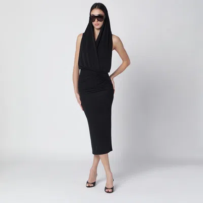 The Andamane Black Annie Hooded Midi Dress