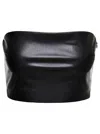 The Andamane Black Bandeau Tube Top Crop Faux Leather In Multicolor