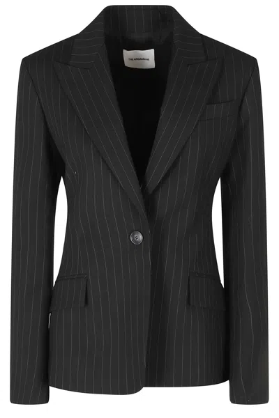 The Andamane Black Bianca Flap Pocket Single-breasted Cotton-blend Blazer