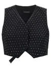 The Andamane Crystal V-neck Studded Waistcoat In Black