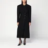 The Andamane Long Wool Coat With Single Breasted Button Detailing In Black
