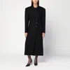 The Andamane Long Wool Coat With Single Breasted Button Detailing In Black