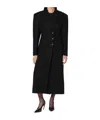 The Andamane Long Wool Coat With Single Breasted Button Detailing In Black