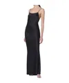The Andamane Ninfea Dress Low Back Ruched Draping In Black