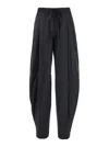 The Andamane Black Pants With Cannon Pleats And Elastic Waist With Drawstring In Cotton Blend Woman