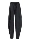 The Andamane Black Pants With Cannon Pleats And Elastic Waist With Drawstring In Cotton Blend Woman In Black