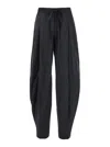 The Andamane Black Pants With Cannon Pleats And Elastic Waist With Drawstring In Cotton Blend Woman In Black